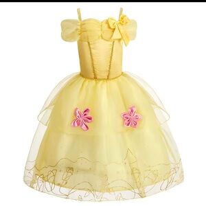 NEW Disney Belle Beauty Princess Dress – Sparkly Sequin Mesh Party Gown Queen